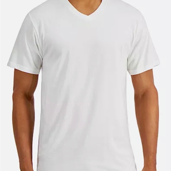 Alfani Mens Basic Combed Cotton V-Neck T-Shirt. - Picture 1 of 5
